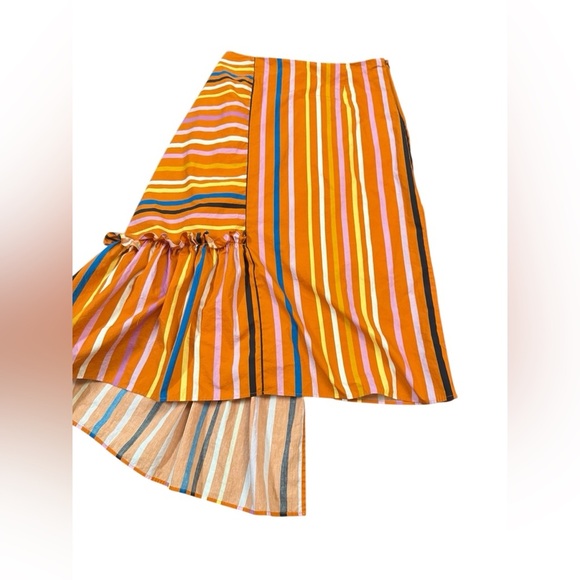 BROGGER Printed Heather Skirt Size Medium in Orange Multi Colored Stripes - Picture 4 of 12